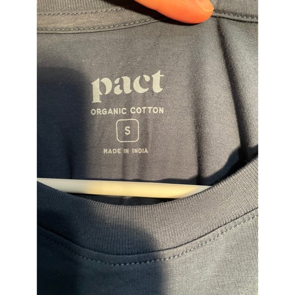 Pact Organic Cotton Tee Dress in French Navy Size Small Granola Girl Casual - Picture 9 of 10